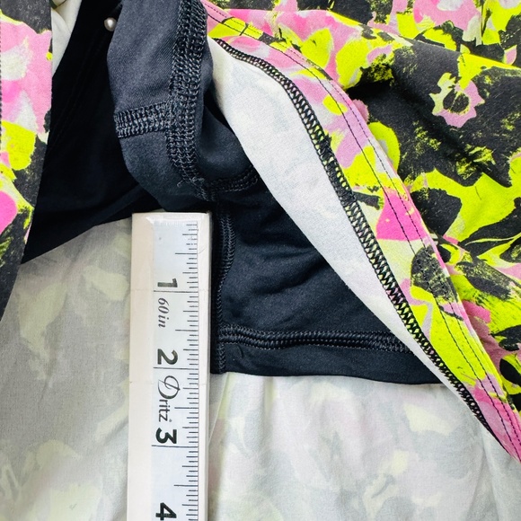 Lululemon Pace Rival MidRise Skirt Skort Yellow Pink Sz 2 Activewear Performance - Picture 9 of 11